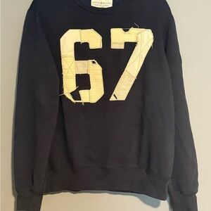 Denim & Supply Ralph Lauren Navy Sweater with Cream Number